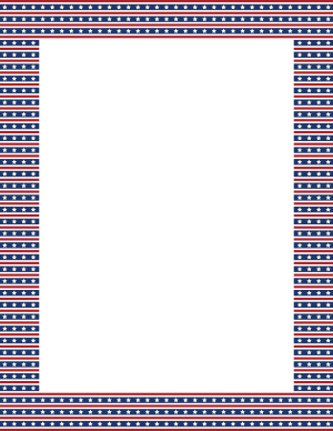 Red White and Blue Star Striped Border