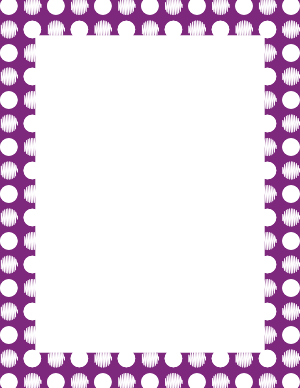 White on Purple Scribble Polka Dot Border