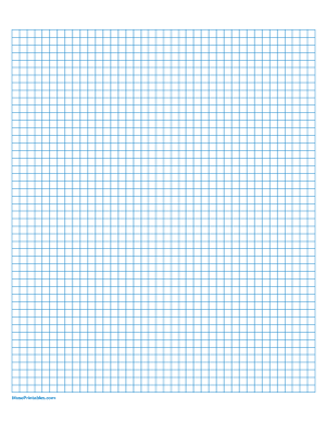 1/2 cm Blue Graph Paper - Letter