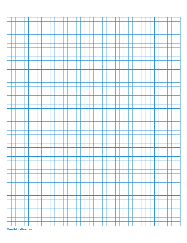 1/2 cm Blue Graph Paper: Letter-sized paper (8.5 x 11)