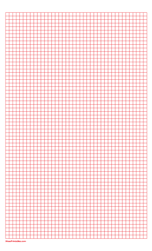 1/2 cm Red Graph Paper - Legal