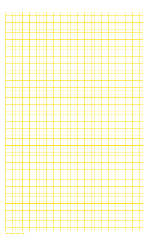 1/2 cm Yellow Graph Paper: Legal-sized paper (8.5 x 14)