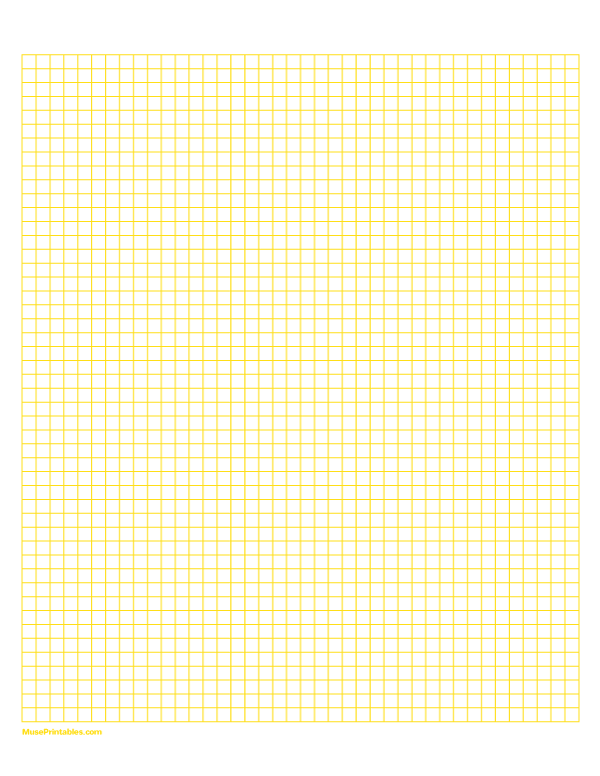 1/2 cm Yellow Graph Paper: Letter-sized paper (8.5 x 11)