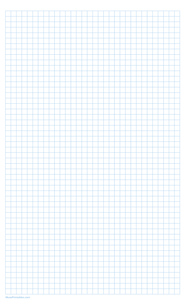 1/4 Inch Light Blue Graph Paper: Legal-sized paper (8.5 x 14)