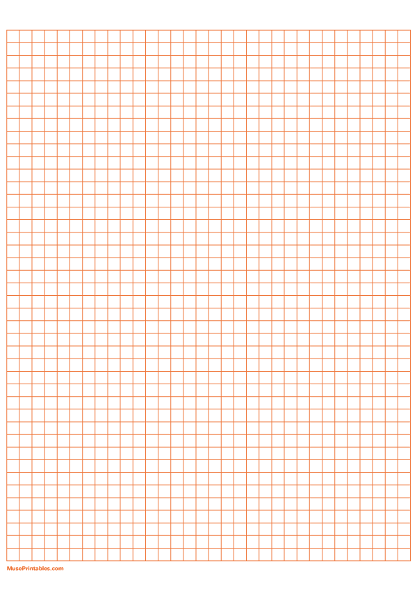 1/4 Inch Orange Graph Paper: A4-sized paper (8.27 x 11.69)
