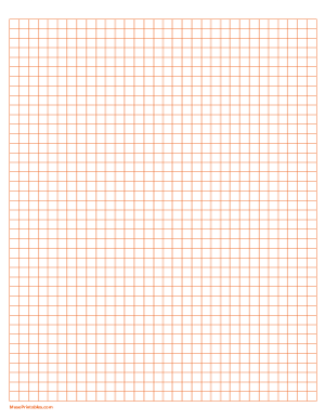 1/4 Inch Orange Graph Paper - Letter