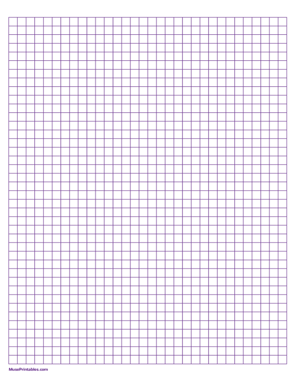 1/4 Inch Purple Graph Paper: Letter-sized paper (8.5 x 11)