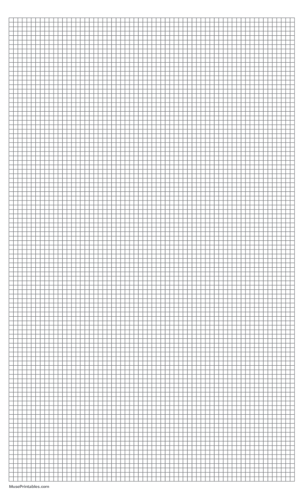 1/8 Inch Gray Graph Paper: Legal-sized paper (8.5 x 14)