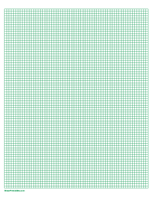 1/8 Inch Green Graph Paper - Letter