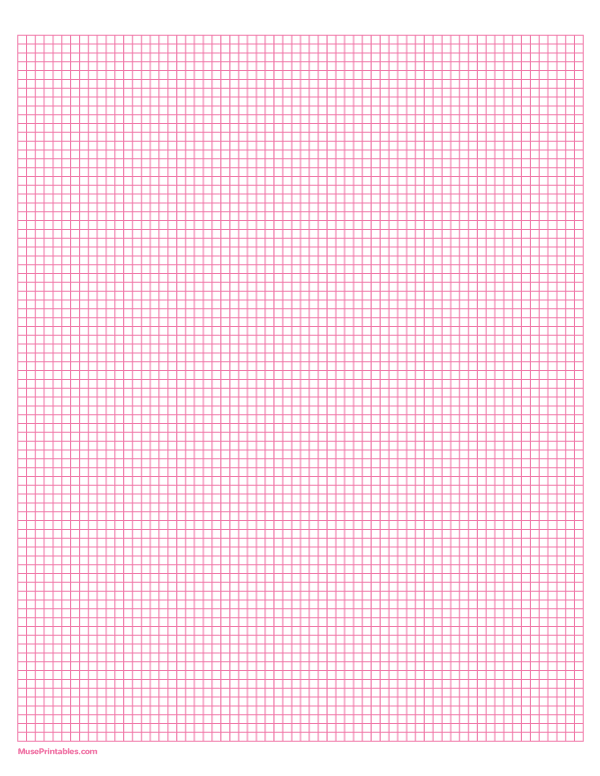 1/8 Inch Pink Graph Paper: Letter-sized paper (8.5 x 11)