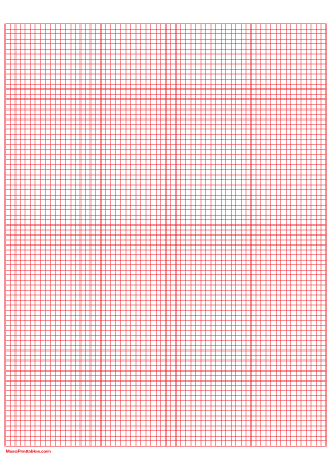 1/8 Inch Red Graph Paper - A4