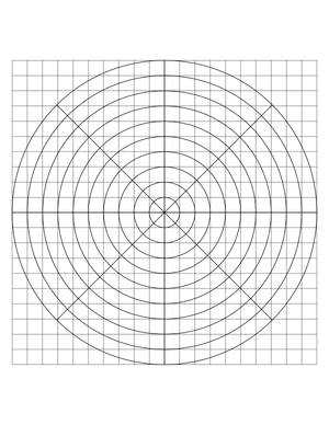 1 cm Black Circular Graph Paper  - Letter
