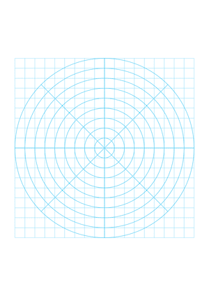 1 cm Blue Circular Graph Paper  - A4