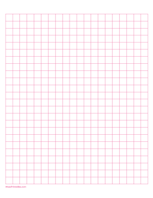 1 cm Pink Graph Paper - Letter