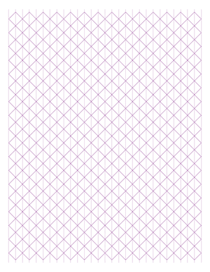 1 cm Purple Axonometric Graph Paper  - Letter