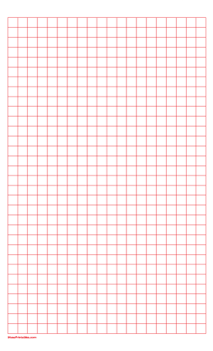 1 cm Red Graph Paper - Legal