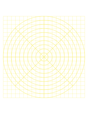 1 cm Yellow Circular Graph Paper  - Letter