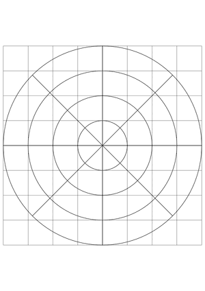 1 Inch Black Circular Graph Paper  - A4