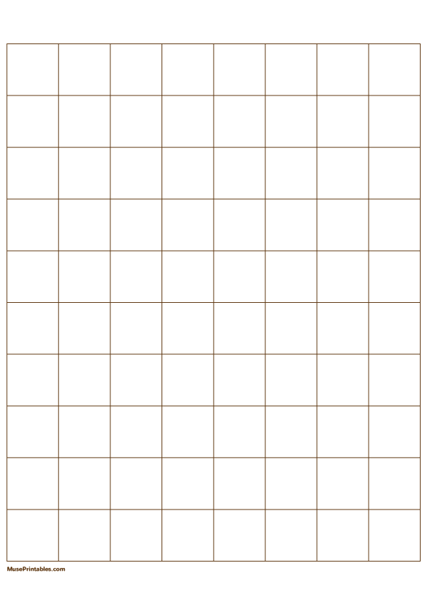 1 Inch Brown Graph Paper: A4-sized paper (8.27 x 11.69)
