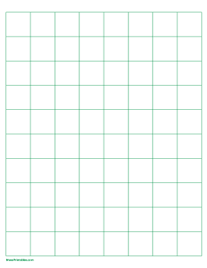 1 Inch Green Graph Paper - Letter