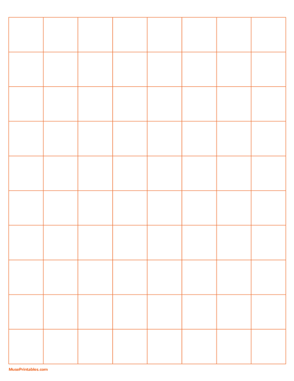 1 Inch Orange Graph Paper: Letter-sized paper (8.5 x 11)