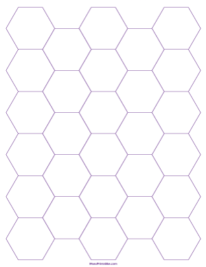 1 Inch Purple Hexagon Graph Paper - Letter