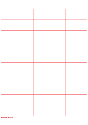 1 Inch Red Graph Paper - A4