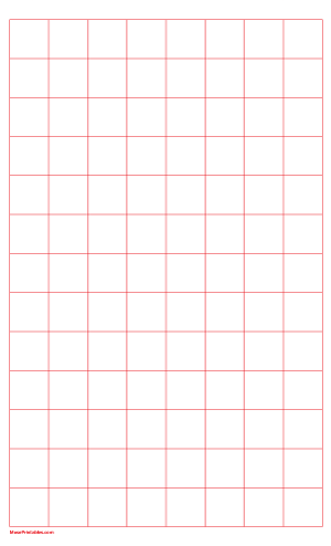 1 Inch Red Graph Paper - Legal