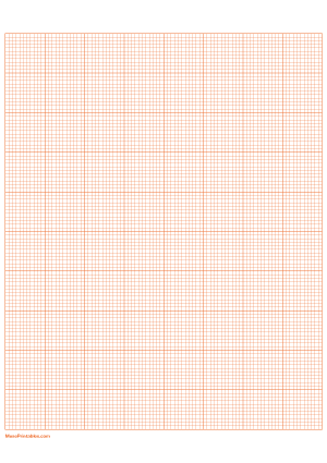 11 Squares Per Inch Orange Graph Paper  - A4