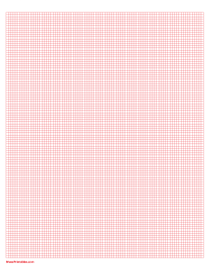 11 Squares Per Inch Red Graph Paper  - Letter