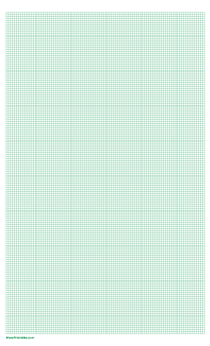 12 Squares Per Inch Green Graph Paper  - Legal