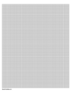 14 Squares Per Inch Black Graph Paper  - Letter