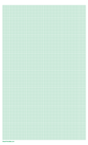 14 Squares Per Inch Green Graph Paper  - Legal