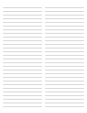2-Column Black Lined Paper (Wide Ruled) - Letter
