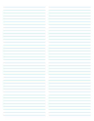 2-Column Blue Lined Paper (Narrow Ruled) - Letter