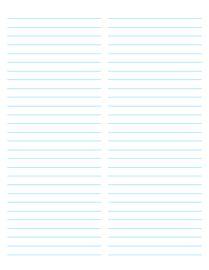 2-Column Blue Lined Paper (Wide Ruled) - Letter