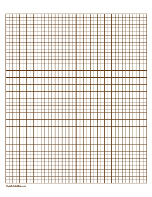 2 Squares Per Centimeter Brown Graph Paper  - Letter