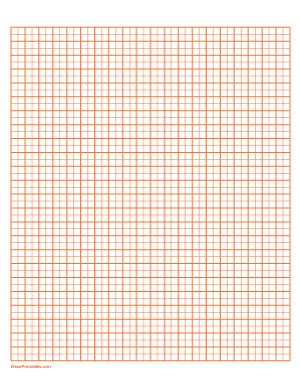 2 Squares Per Centimeter Orange Graph Paper  - Letter