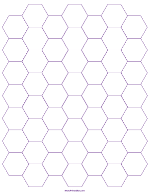 3/4 Inch Purple Hexagon Graph Paper - Letter
