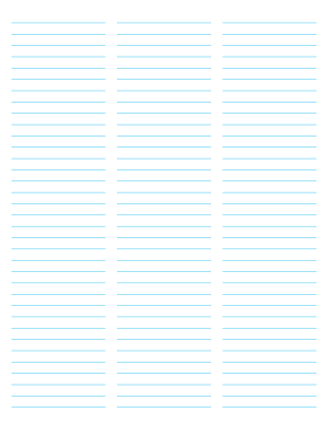 3-Column Blue Lined Paper (College Ruled) - Letter