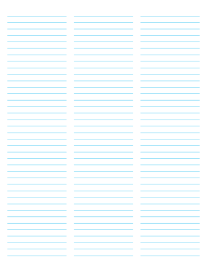 3-Column Blue Lined Paper (Narrow Ruled) - Letter