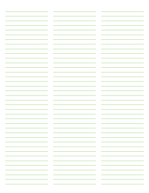 3-Column Green Lined Paper (Narrow Ruled) - Letter