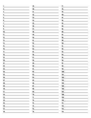 3-Column Numbered Black Lined Paper (Narrow Ruled) - Letter