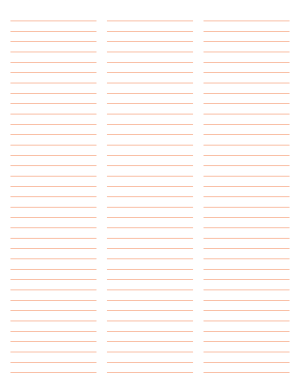 3-Column Orange Lined Paper (College Ruled) - Letter