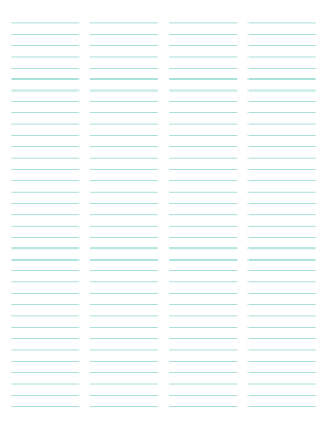 4-Column Blue-Green Lined Paper (College Ruled) - Letter