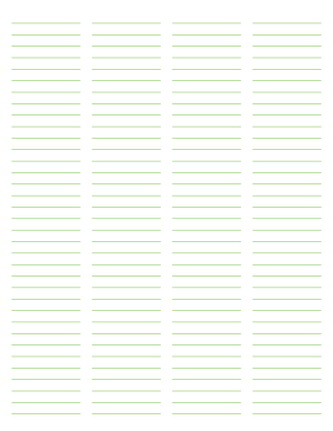 4-Column Green Lined Paper (College Ruled) - Letter