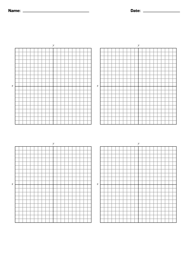 Cartesian Worksheet Paper: A4-sized paper (8.27 x 11.69)