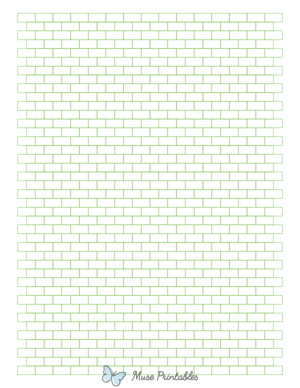 Green Brick Graph Paper : Letter-sized paper (8.5 x 11)