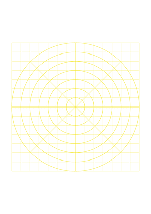Half-Inch Yellow Circular Graph Paper  - A4