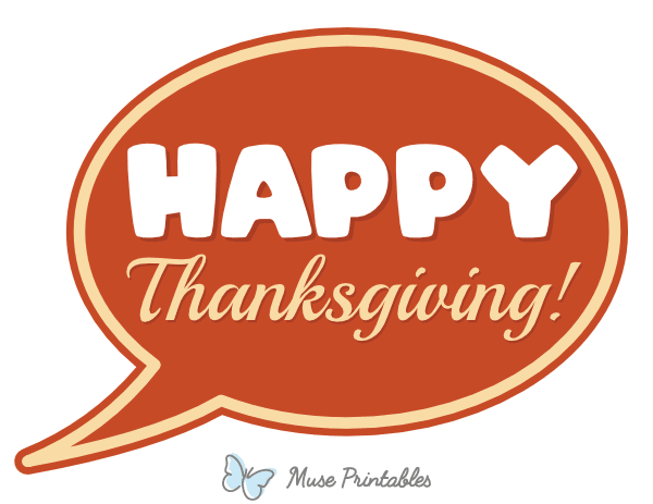 Happy Thanksgiving Speech Bubble Photo Booth Prop
